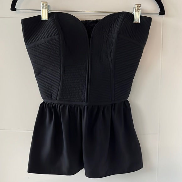 Parker Penelope silk peplum bustier top - Picture 3 of 9